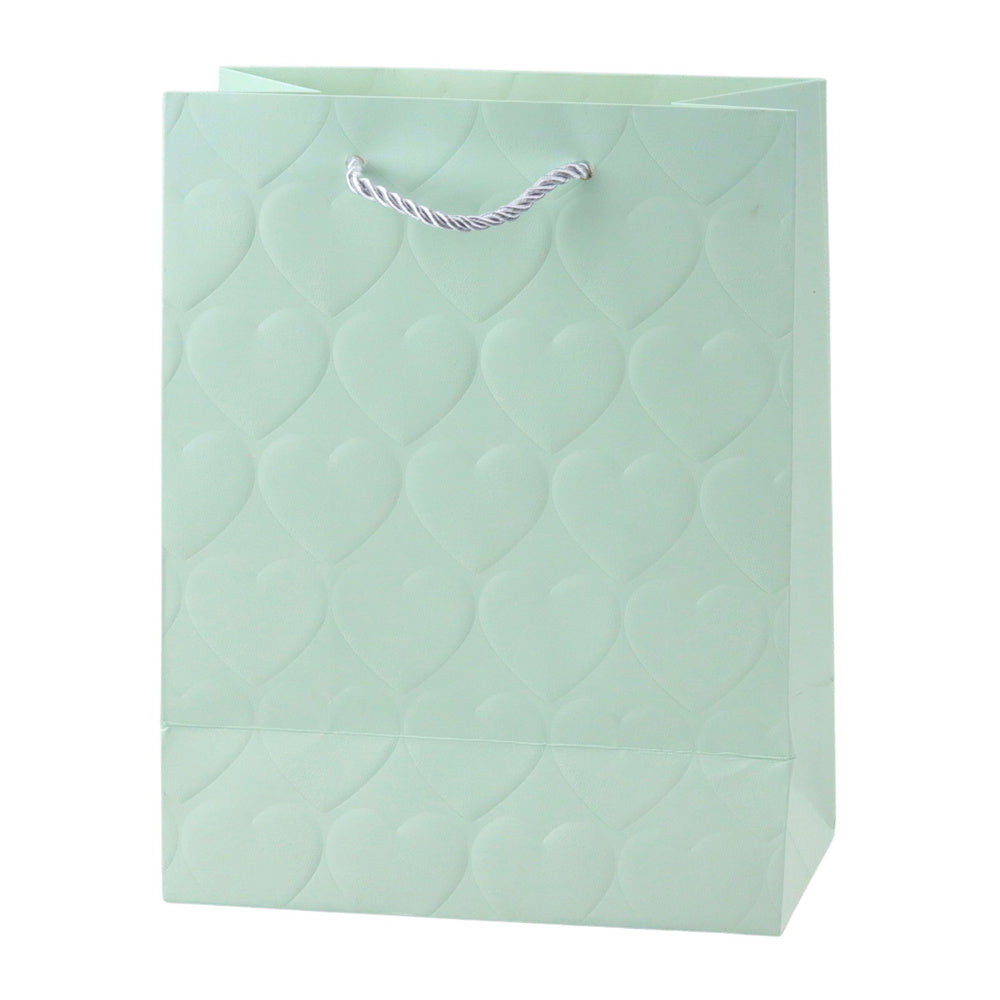 Elegant Gift Bag Embossed Hearts 23 x 18 x 10.5 cm