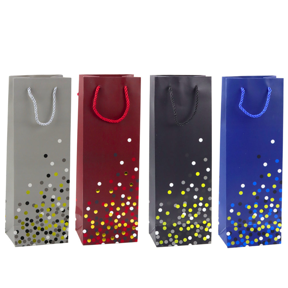 Wine Bottle Gift Bag Polka Dots 36 x 12 x 9cm