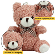 Teddy Bear Plush Keychain Pendant Decoration Pink 8cm