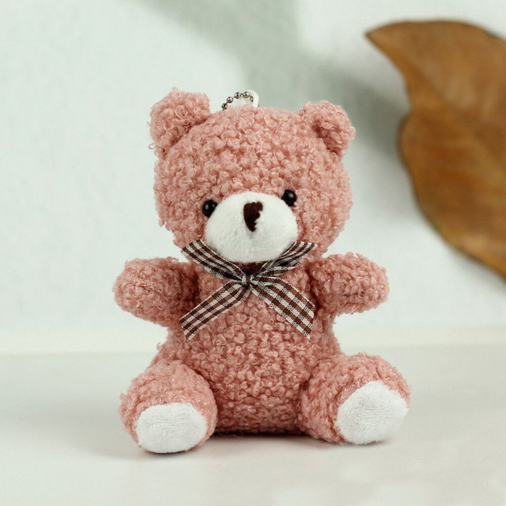 Teddy Bear Plush Keychain Pendant Decoration Pink 8cm
