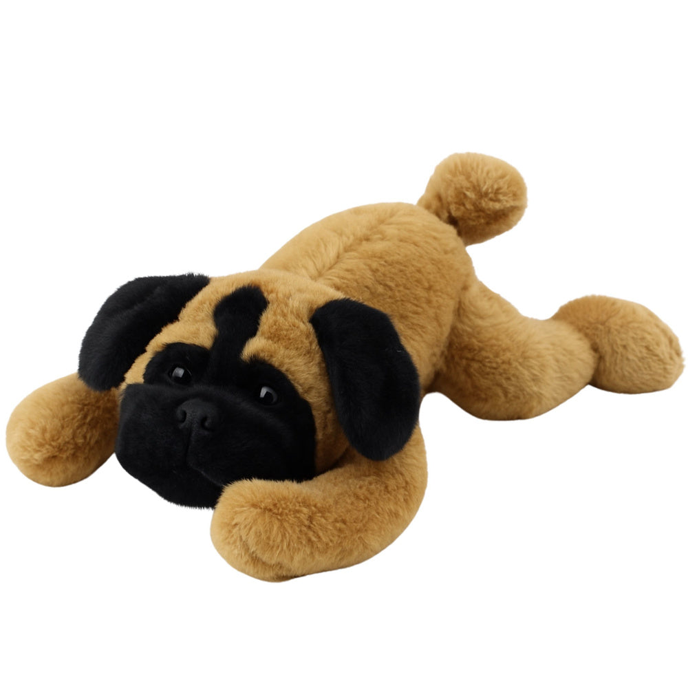Plišana igračka pas mops koji leži 40cm - smeđi