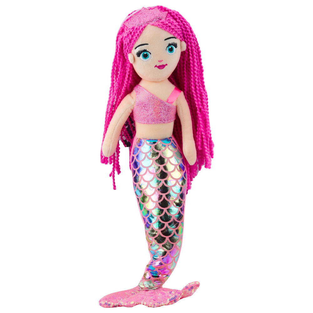 Plišana igračka sirena s šljokastim repom 48 cm - roza