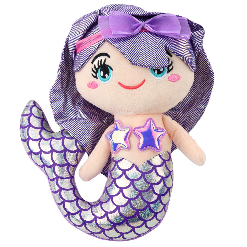 Plišana igračka sirena s repom i ljuskama 25cm - ljubičasta