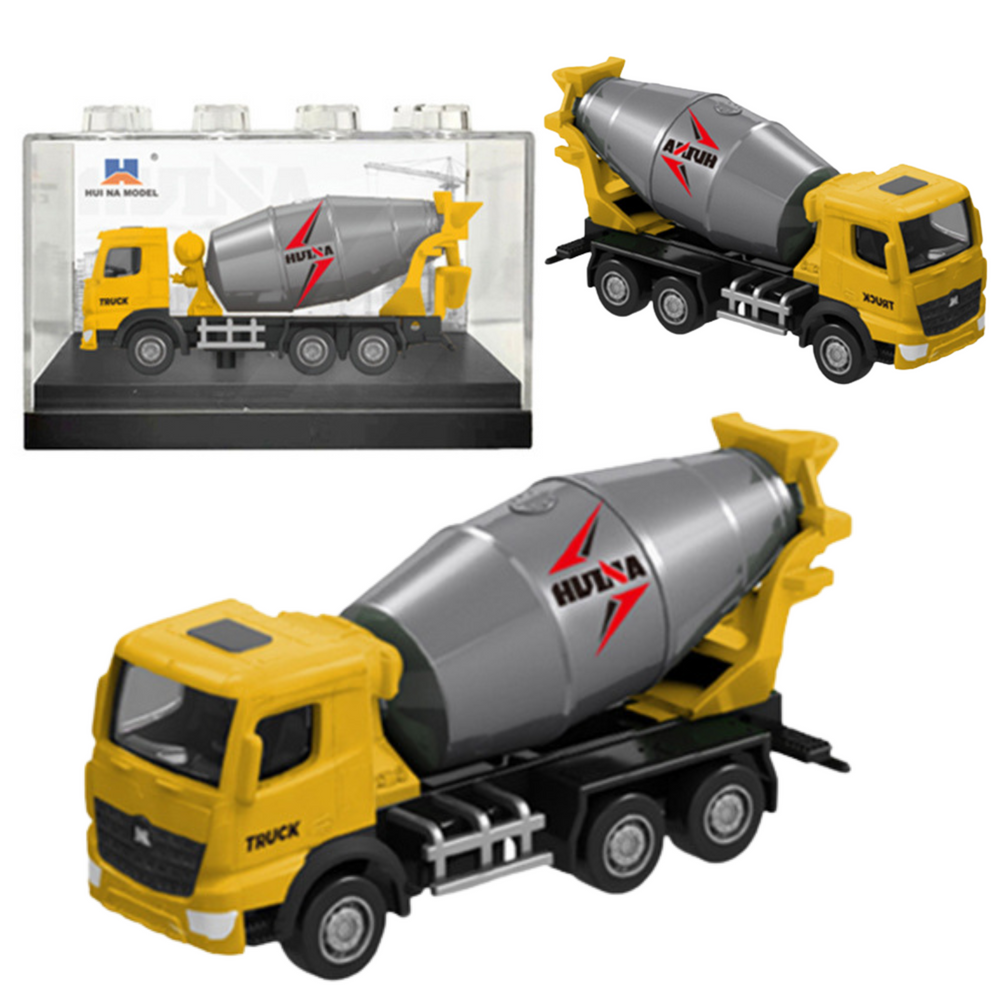 Kolekcionarski model kamiona miksera za beton Huina 1:80 - sivo/žuti