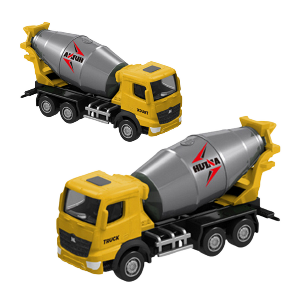 Kolekcionarski model kamiona miksera za beton Huina 1:80 - sivo/žuti