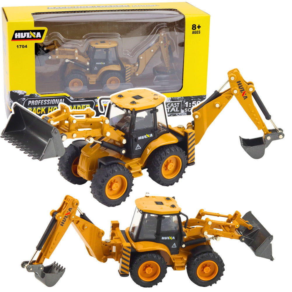 Metalni bager utovarivač Huina 1:50 - žuti