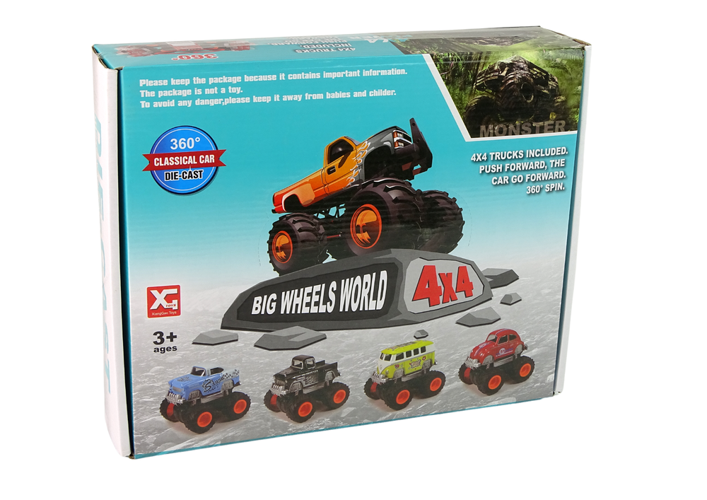 Autići za igru 4x4 Classic sa velikim kotačima 4u1 - šareni
