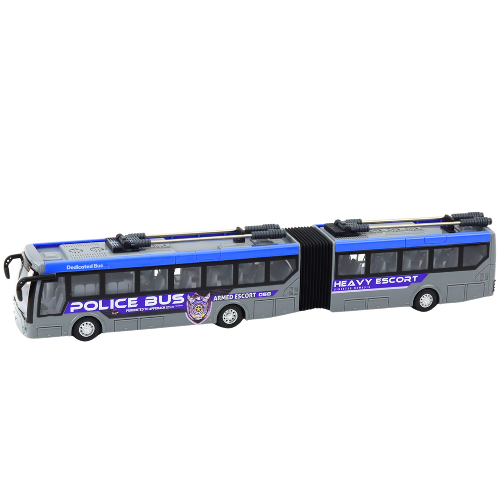Zglobni policijski autobus na dalljinsko upravljanje 1:32 - sivo/plavi