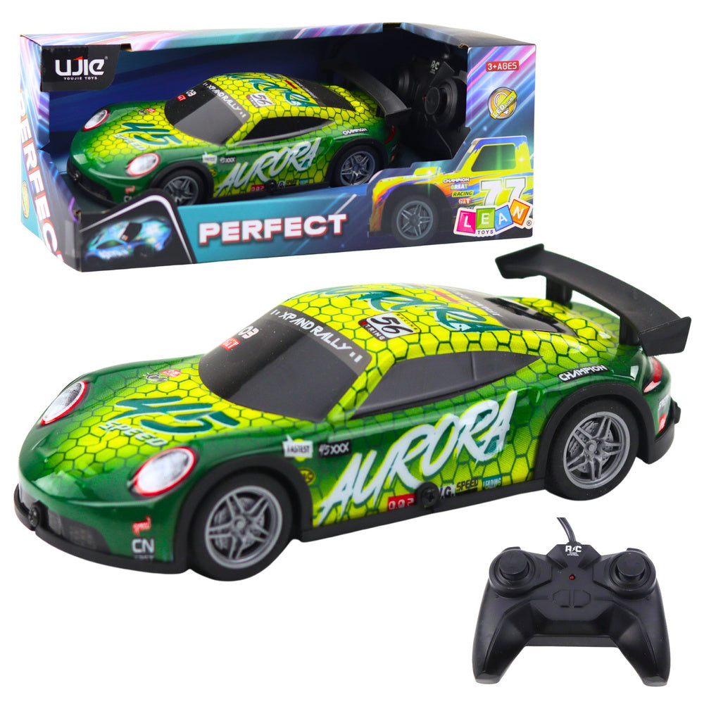 Auto na daljinsko upravljanje sa zvučnim efektima Perfect Aurora -  zeleni