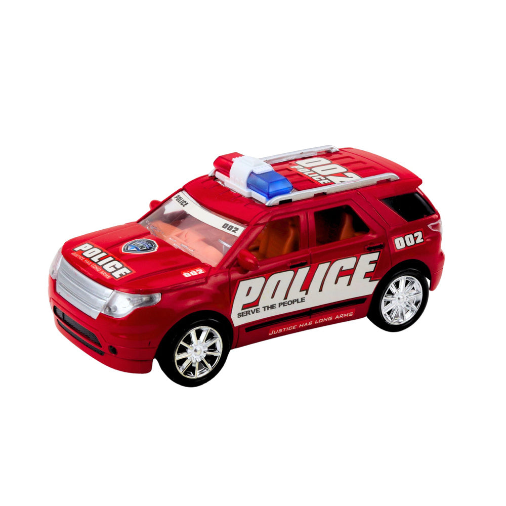 Policijski auto za igru sa prikolicom i dodatnim vozilom - crveno/crni