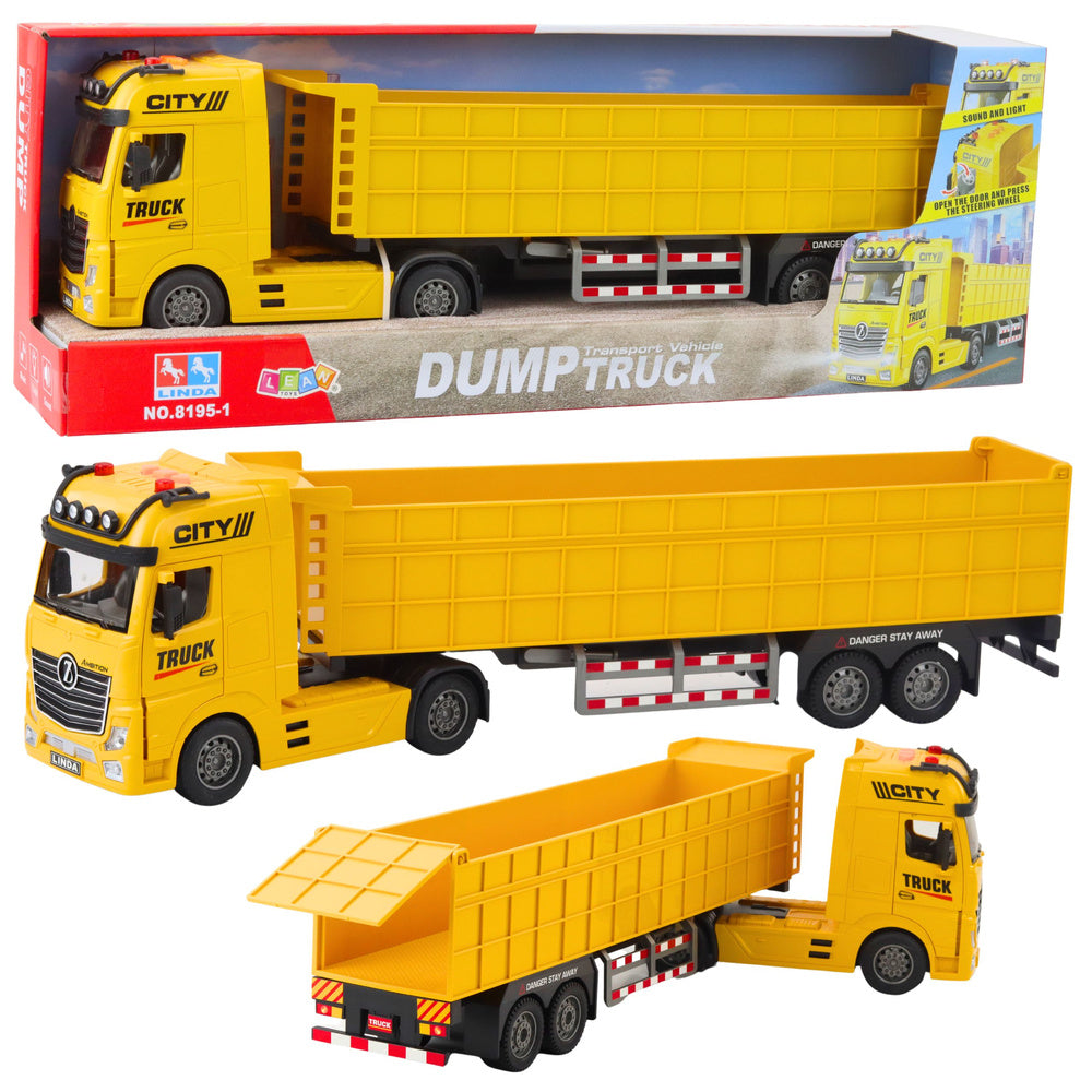 Veliki žuti kamion sa prikolicom  DUMP - 58 cm