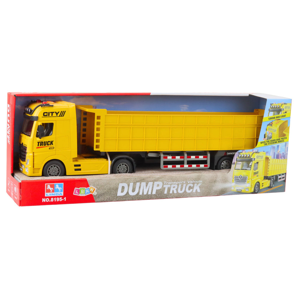 Veliki žuti kamion sa prikolicom  DUMP - 58 cm