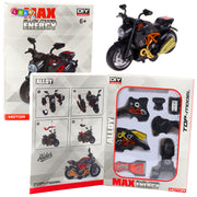 Metalni motor za sastavljanje 1:14 DIY - crno/narančasti