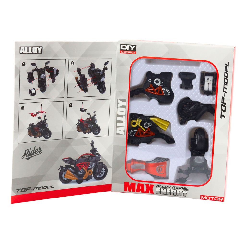 Metalni motor za sastavljanje 1:14 DIY - crno/narančasti