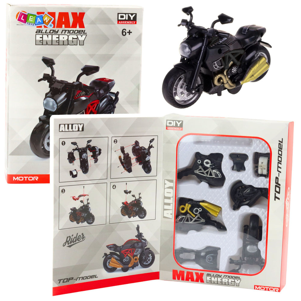 Metalni motor za sastavljanje 1:14 DIY - crno/zlatnii