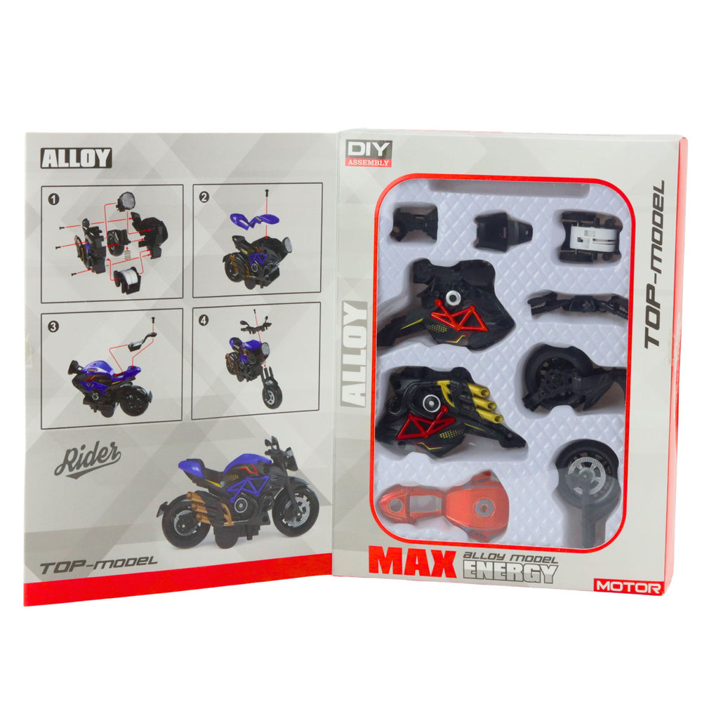 Metalni motor za sastavljanje 1:14 DIY - crno/crveni