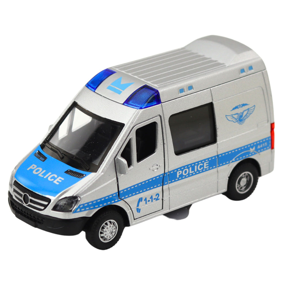 Metalni policijski kombi za igru 1:32 - sivi