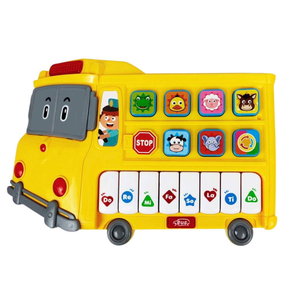 Interaktivni edukativni piano DOREMI u obliku autobusa - žuti