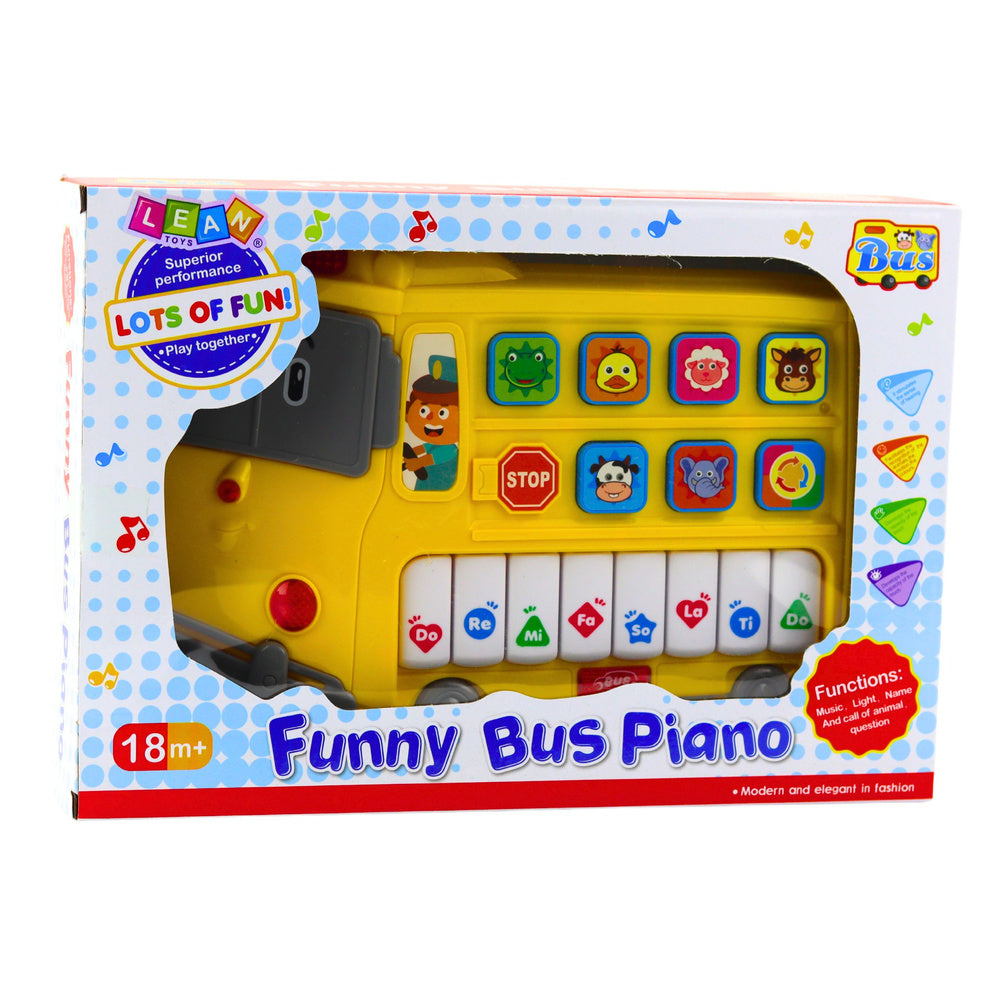 Interaktivni edukativni piano DOREMI u obliku autobusa - žuti