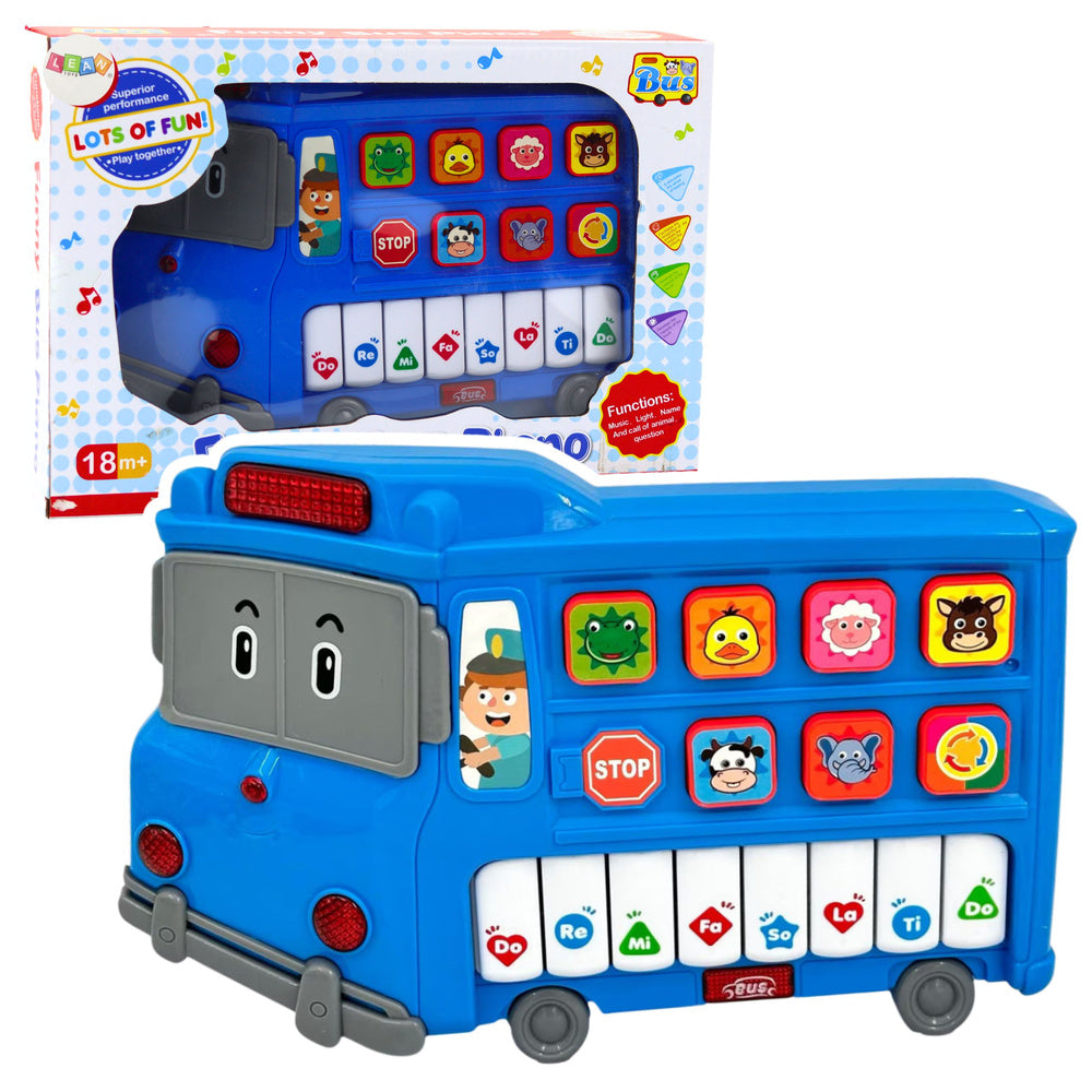 Interaktivni edukativni piano DOREMI u obliku autobusa - plavi