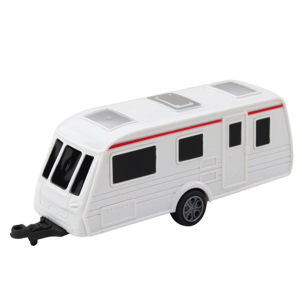 Metalni set vozila Pickup s kamperom DIE-CAST - crveno/bijeli