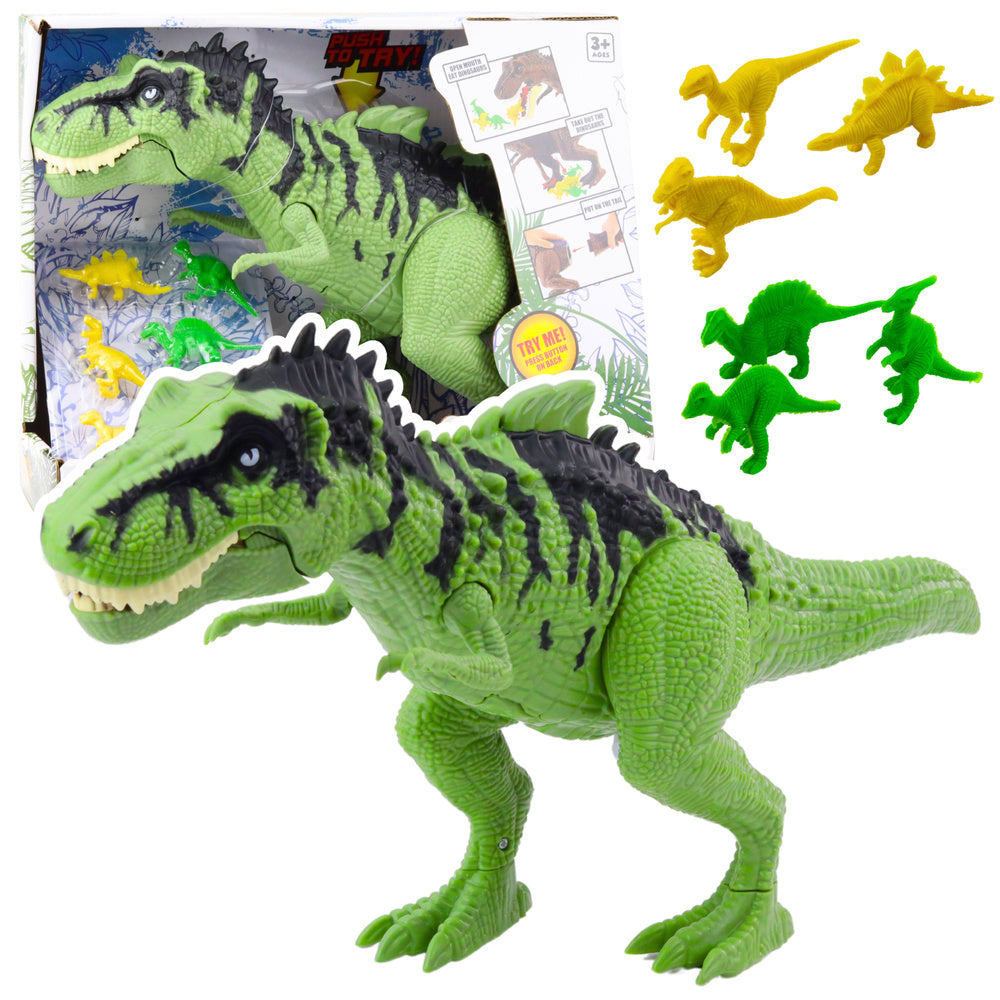 Dinosaur za igru sa setom mini dinosaura - zeleni
