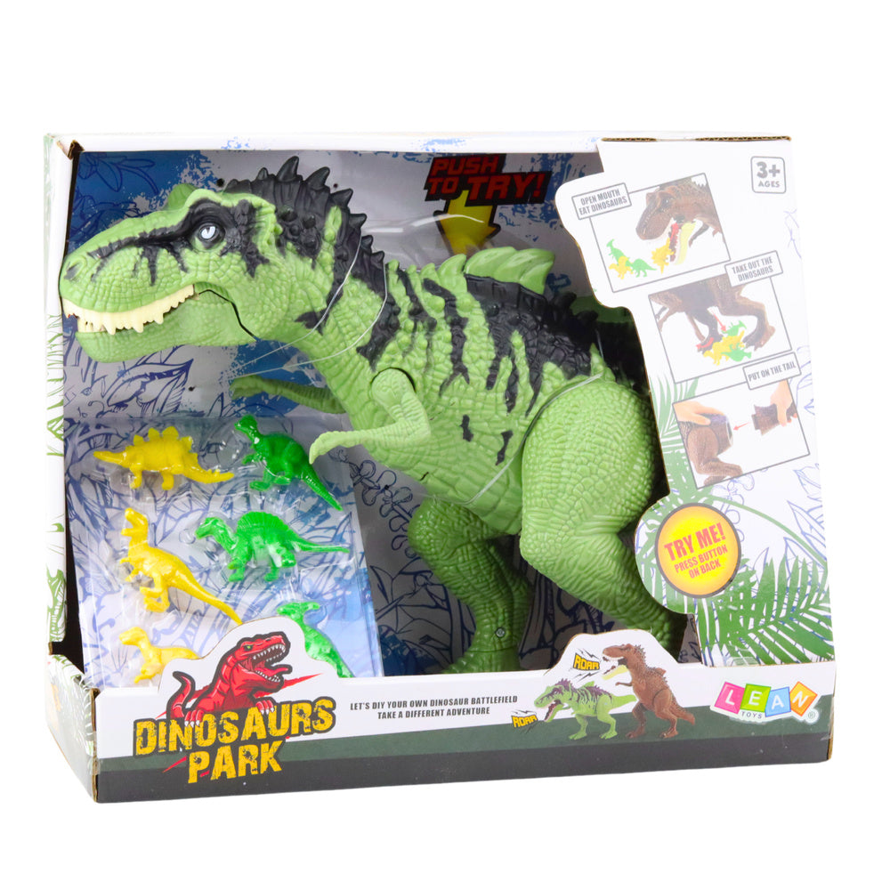 Dinosaur za igru sa setom mini dinosaura - zeleni