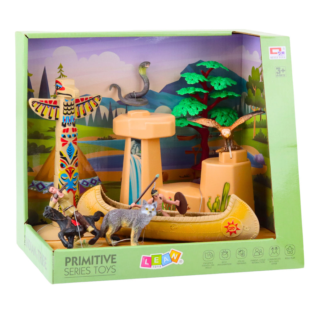 Set figurica sa totemom i indijskim kajakom