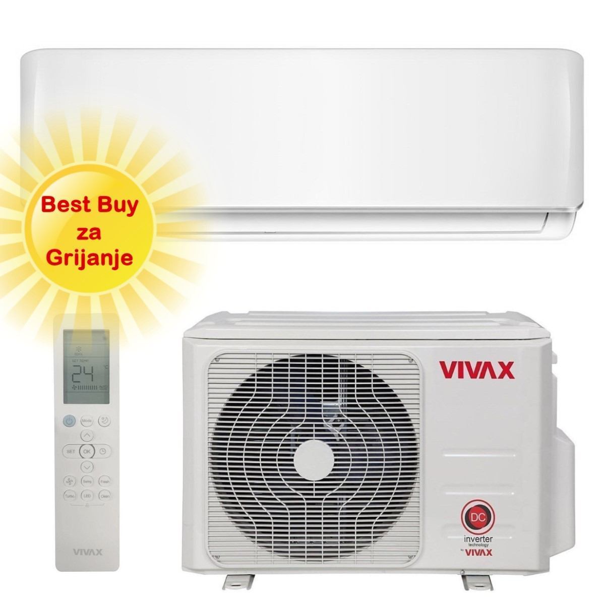 Vivax klima uređaj 2,64kW ACP-09CH25AERI+ - R+ design, za prostor do 30m2, A+++ energetska klasa