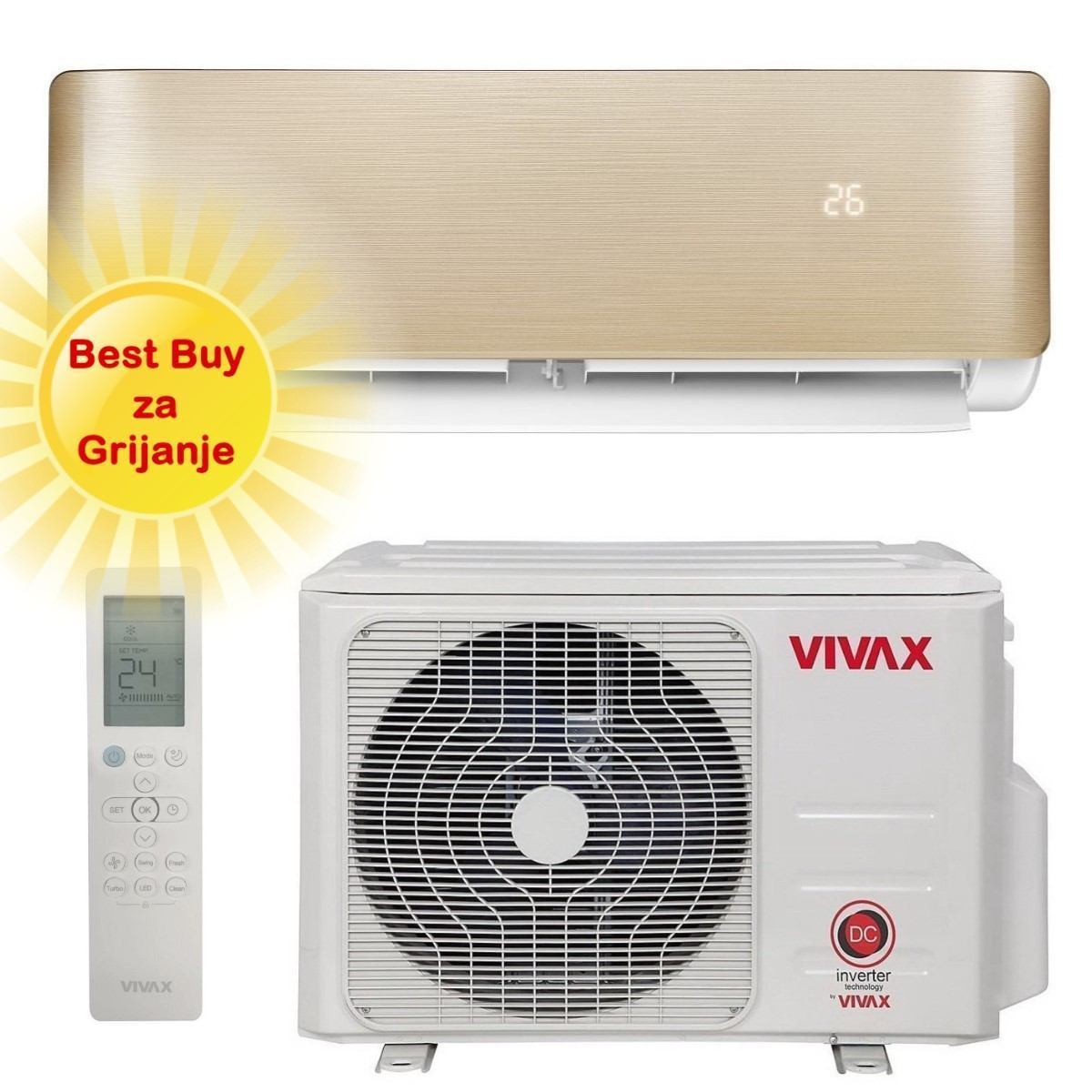 Vivax klima uređaj 3,52kW ACP-12CH35AERI+ - R+ design, za prostor do 35m2, A+++ energetska klasa