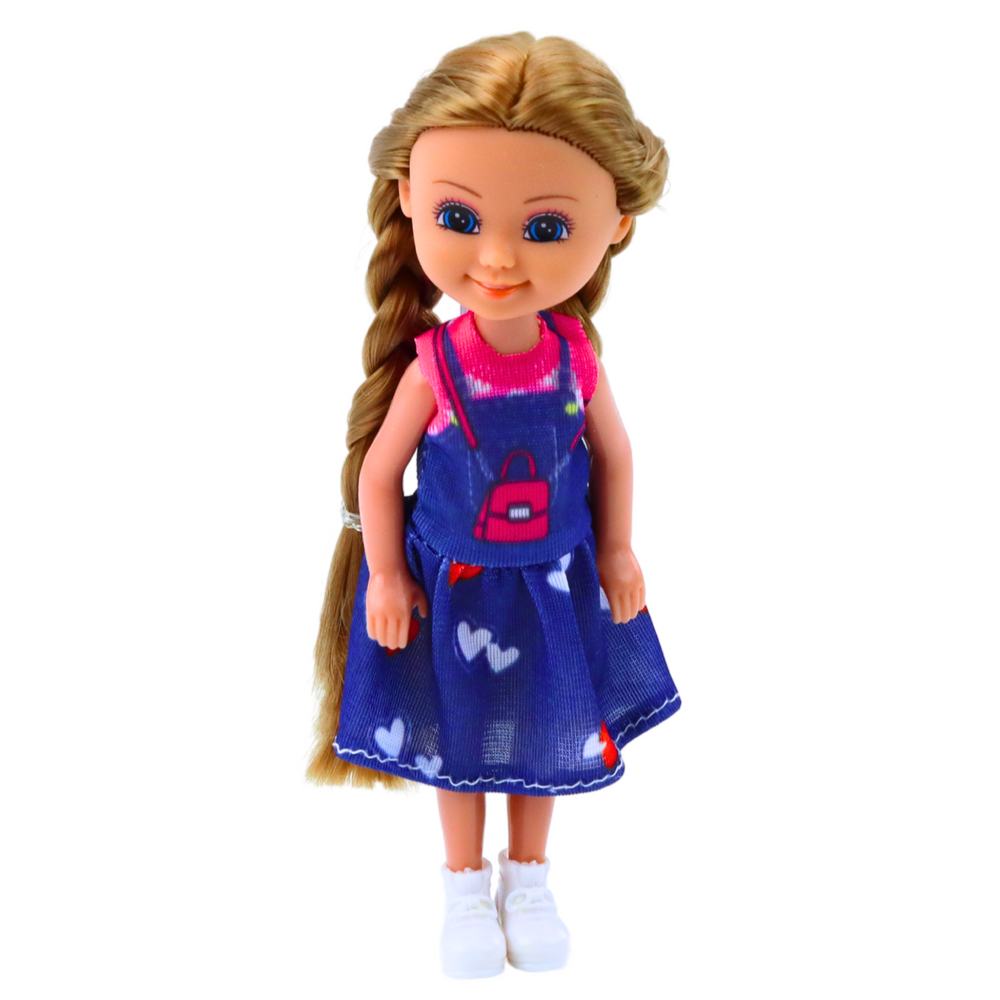 Mini lutka s dugom kosom u haljini 15cm - lutku biramo nasumično