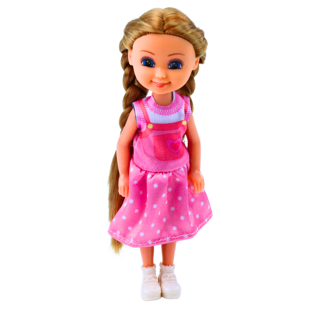 Mini lutka s dugom kosom u haljini 15cm - lutku biramo nasumično