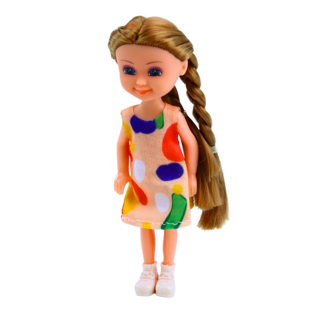 Mini lutka s dugom kosom u haljini 15cm - lutku biramo nasumično
