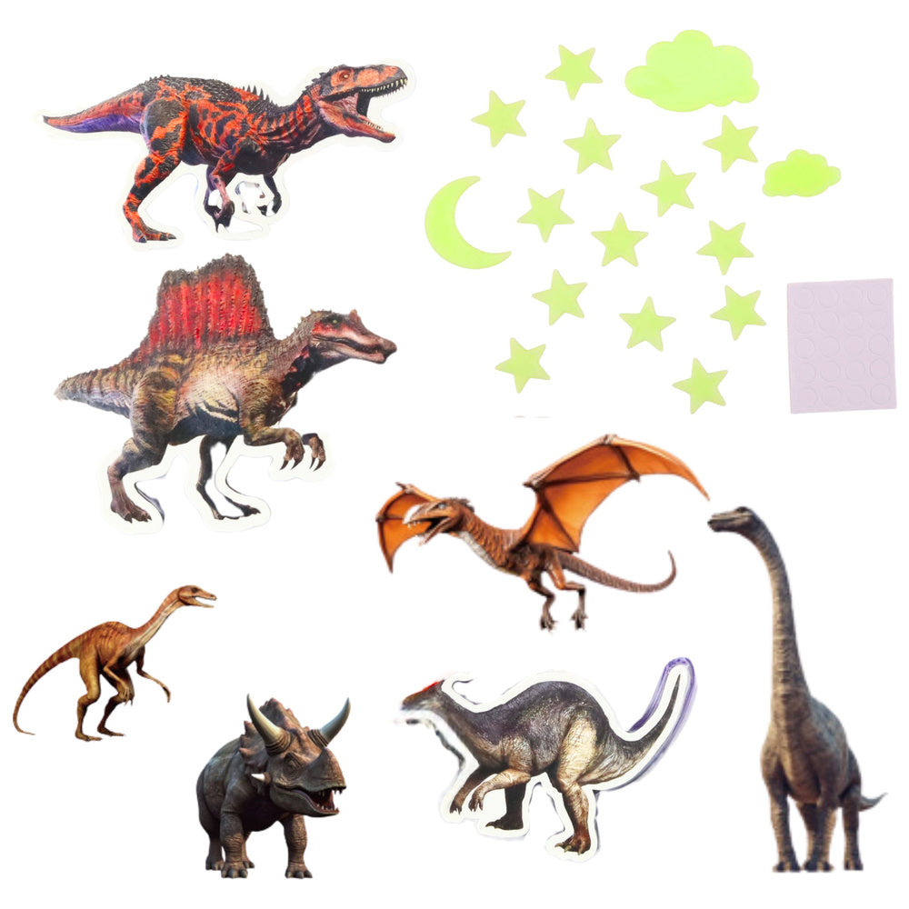 Fluorescentne naljepnice za zidove - dinosauri i zvijezde