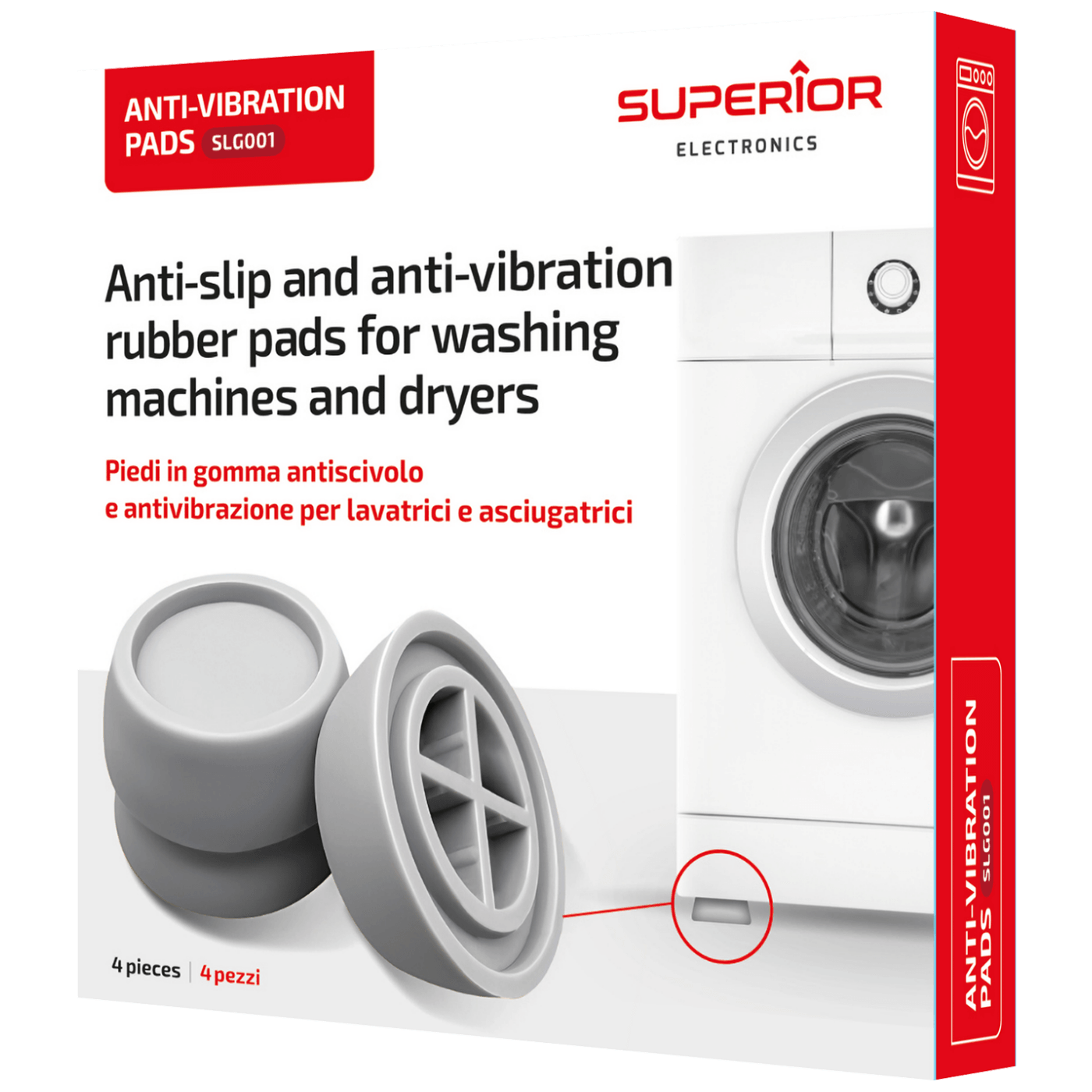 Superior Antivibracijske nogice za perilicu rublja, set 4 komada - SUPSLG001