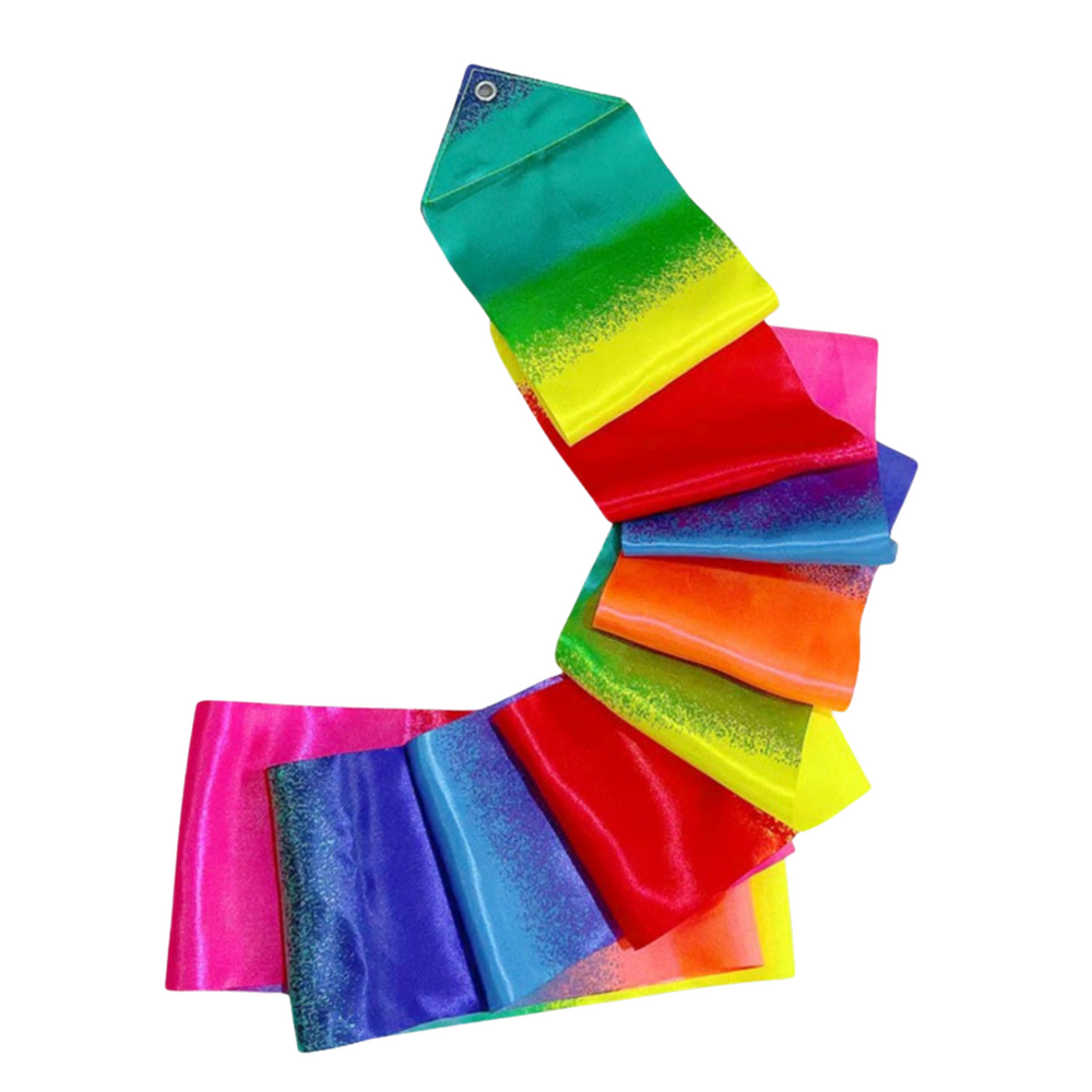 Šarena gimnastička vrpca za ples i vježbe 205 x 5cm - duga
