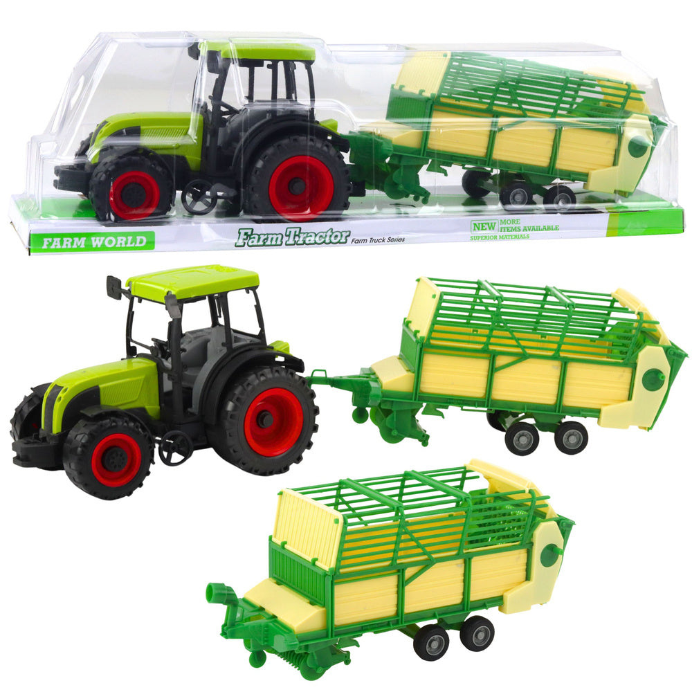 Traktor za igru sa prikolicom 50cm - žuto/zeleni