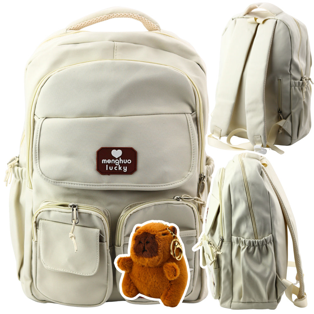 Školski ruksak s motivom kapibare 25L 42cm - bež