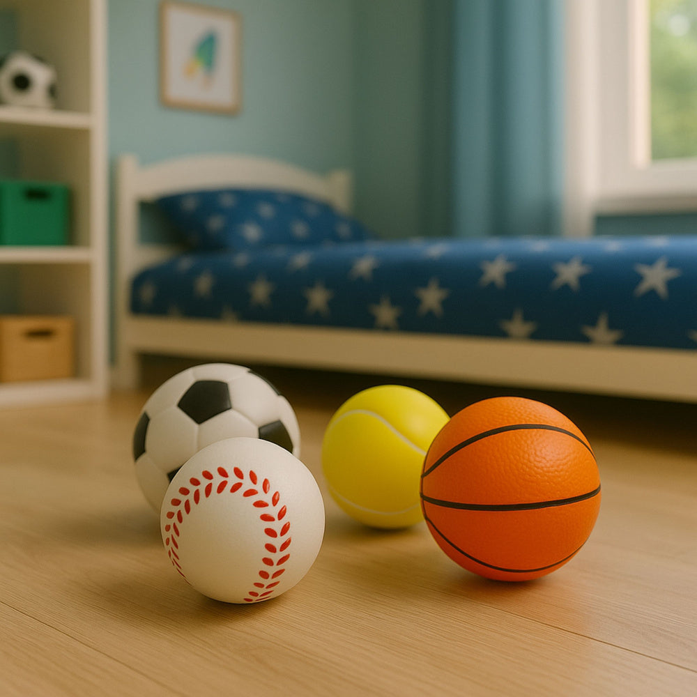 Set sportskih lopti od mekane pjene 6 cm - 4u1