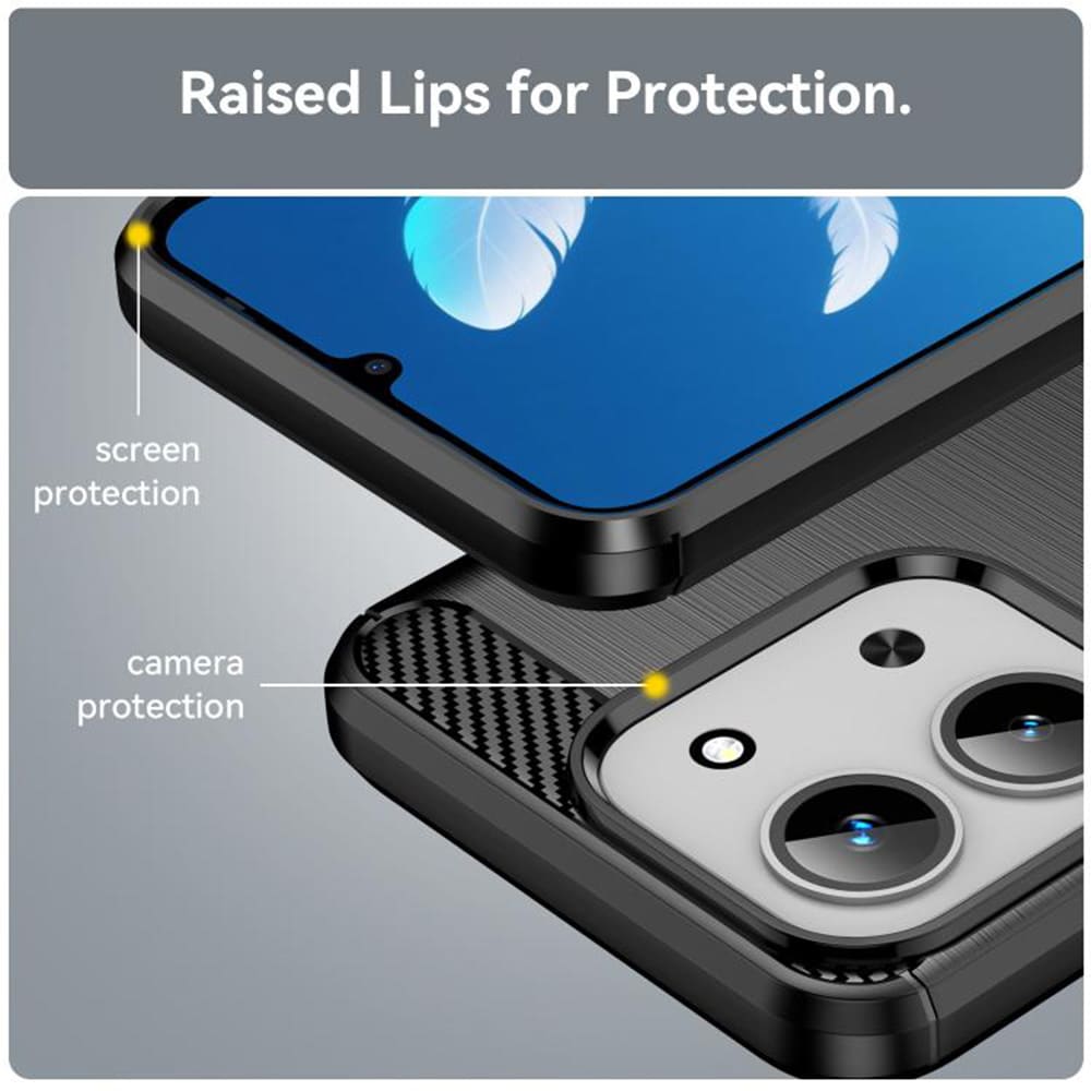 Techsuit - Carbon Silicone pouzdro pro Xiaomi Redmi 15C 4G / Redmi 15C 5G - černé
