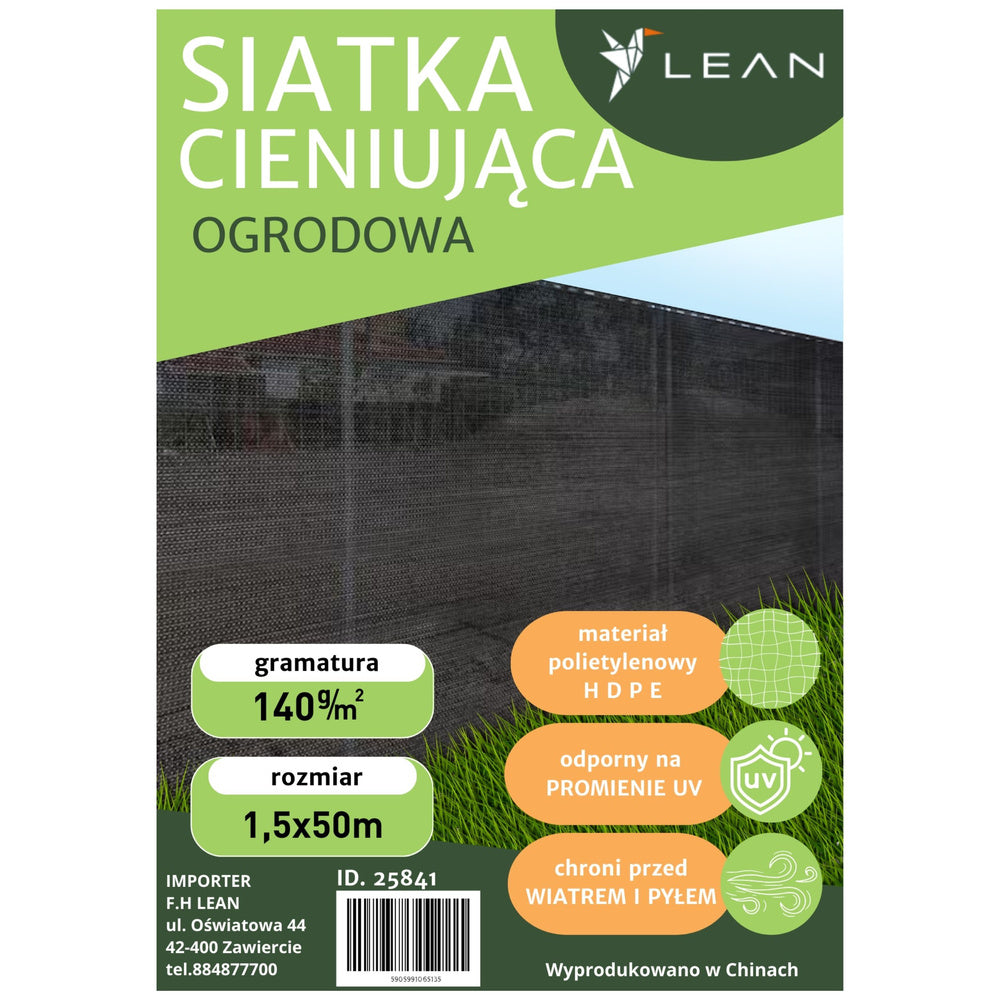 Zaštitna mreža za ogradu 1.5M x 50M 140g/m² - siva