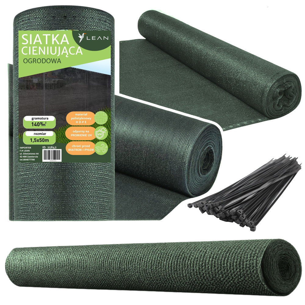 Zaštitna mreža za ogradu 1.5M x 50M 140g/m² - zelena