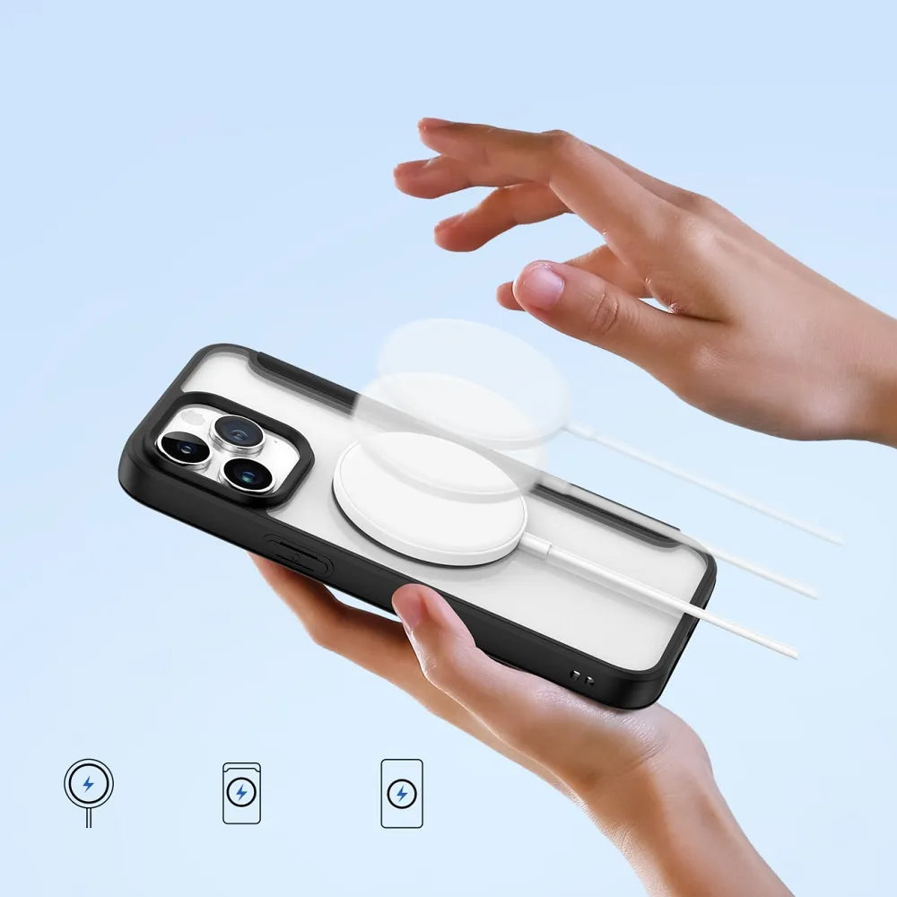 DUX DUCIS Skin X Pro – MagSafe kompatibilní flipové pouzdro pro Apple iPhone 15 Pro, černé