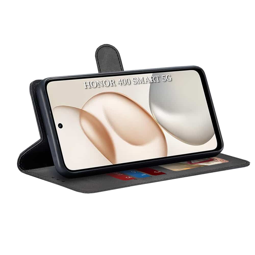 Techsuit Diary Book preklopna maska za Honor 400 Smart 5G / 400 Smart 4G / X7d 4G -crna