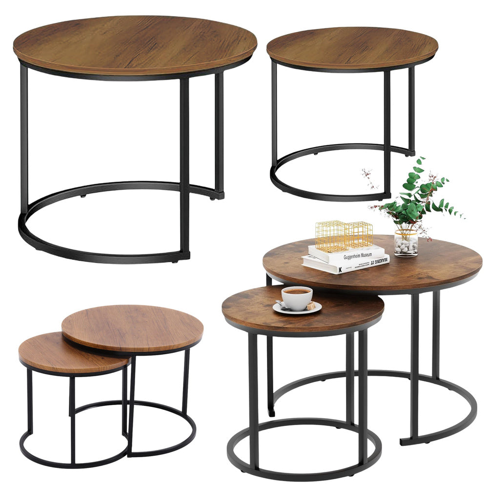 Set stolića za dnevni boravak Natural Wood - 60x45cm & 40x40cm