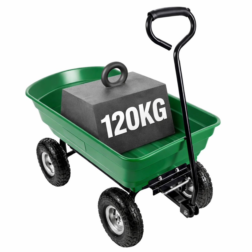 Vrtna kiper kolica za prijevoz tereta Tilting Tray 120 kg - zelena