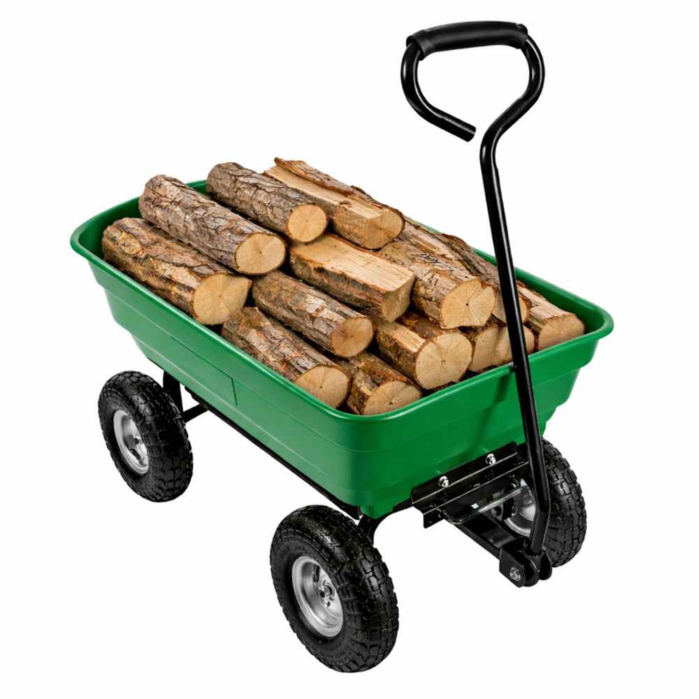 Vrtna kiper kolica za prijevoz tereta Tilting Tray 120 kg - zelena