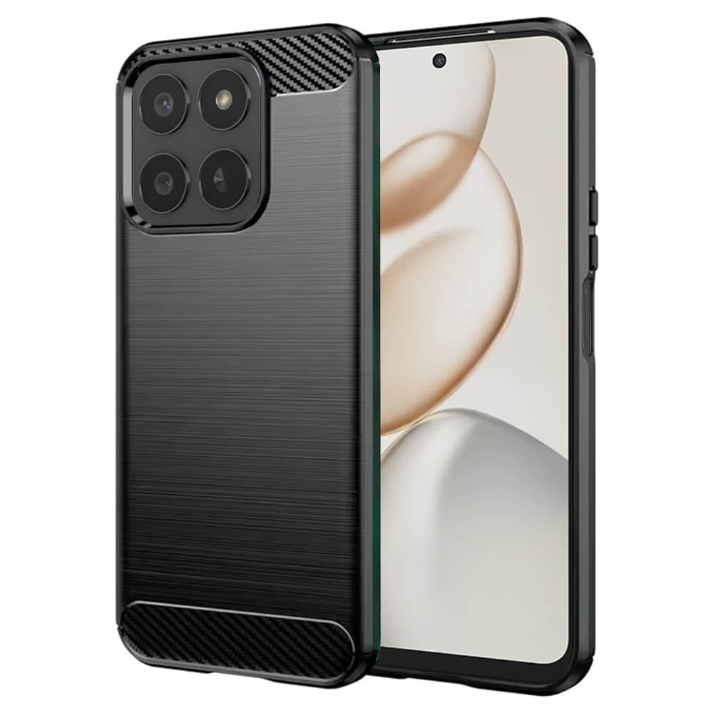 Techsuit Carbon Silicone maska za Honor 400 Smart 5G / 400 Smart 4G / X7d 4G– crna