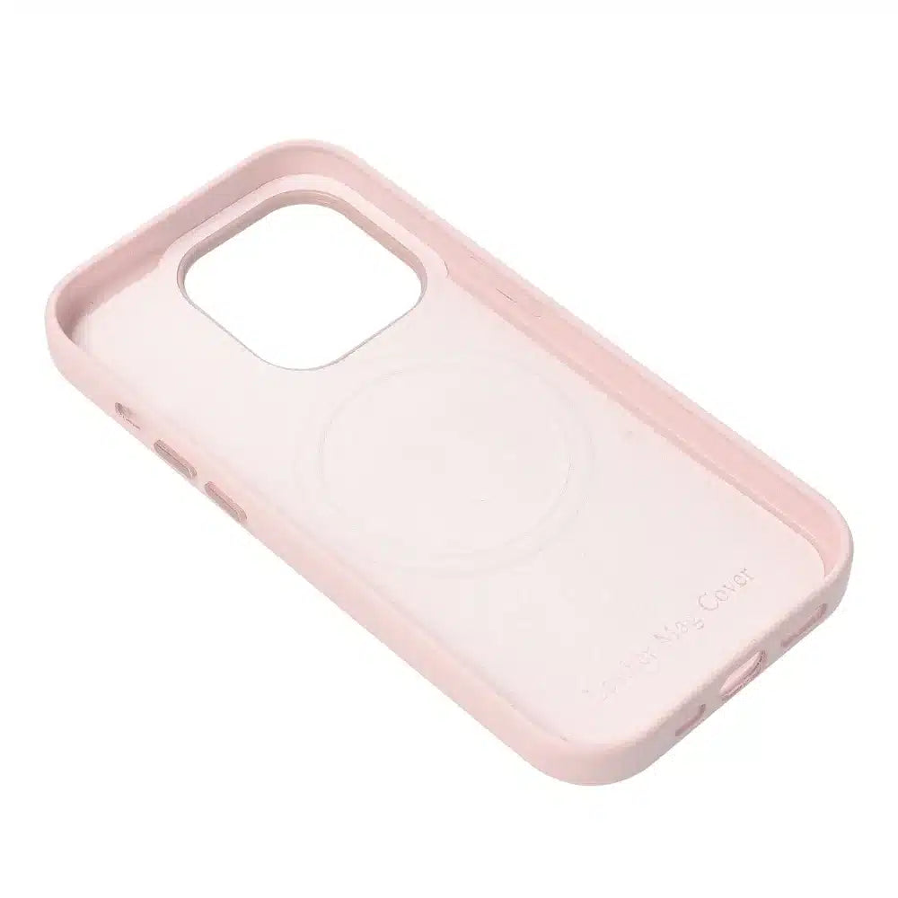 Kožený kryt Mag Cover pro iPhone 12 pískově růžový