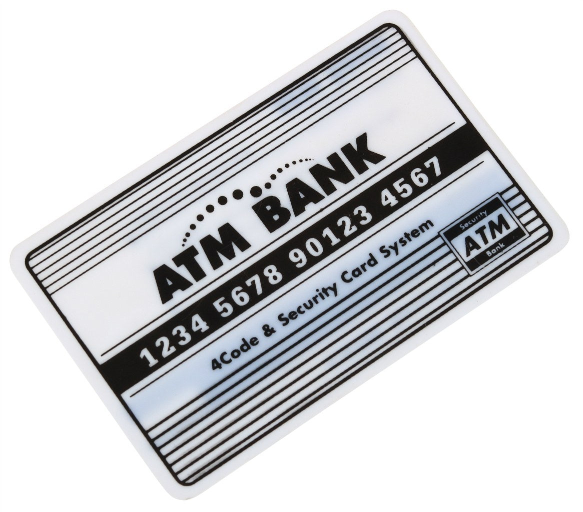 Kasica prasica u obliku bankomata s karticom za bankomat i PIN bravom - crvena
